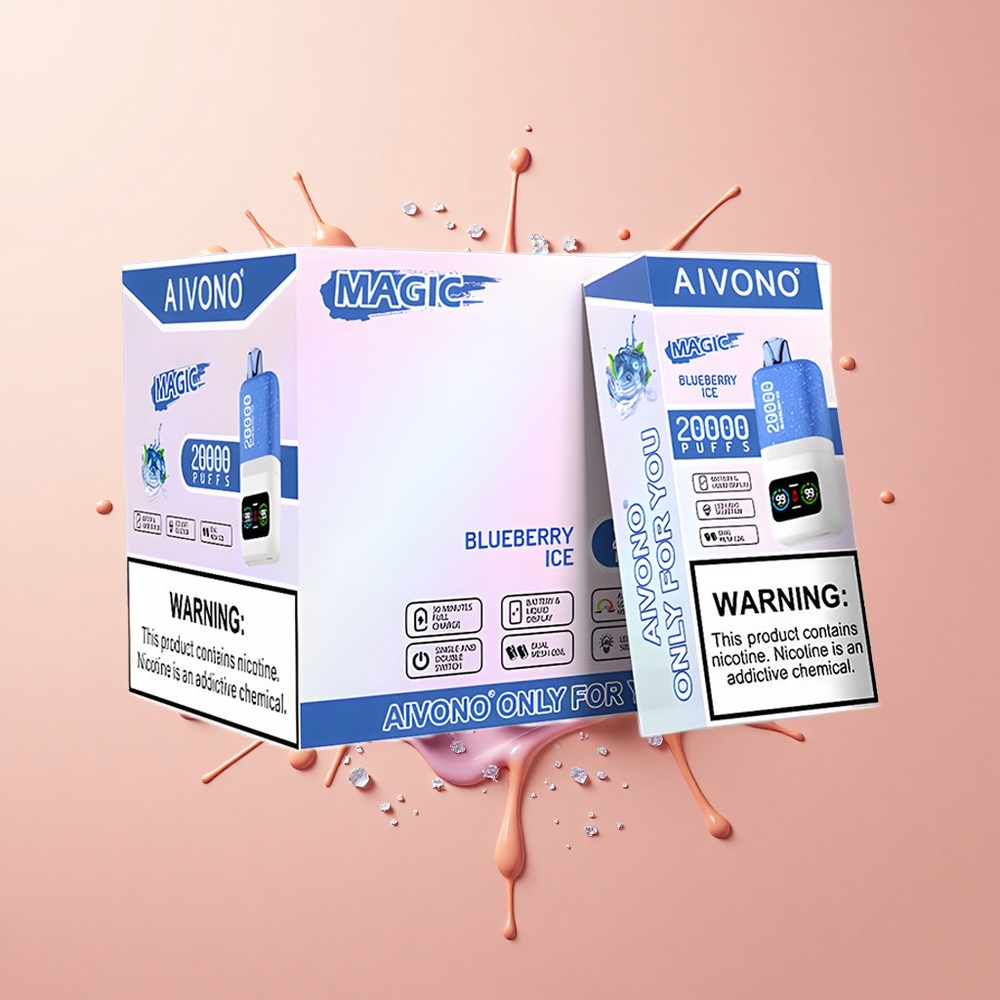Aivono Aim Magic 20000 Gelado de Mirtilo com Bateria Recarregável e Bobinas Duplas