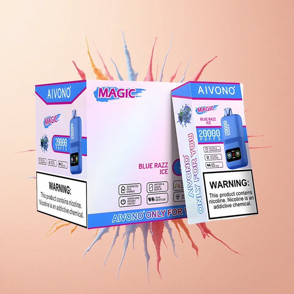Aivono Aim Magic 20000 Gelo de Framboesa Azul com Bateria Recarregável e Bobina Dupla