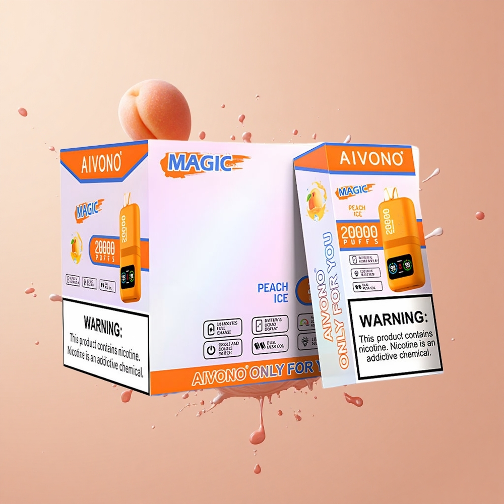 Aivono Aim Magic 20000 Gelo de Pêssego com Bateria Recarregável e Bobinas Duplas