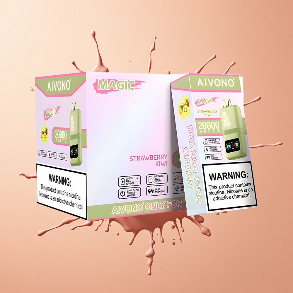 Aivono Aim Magic 20000 Morango Kiwi com Bateria Recarregável e Bobina Dupla