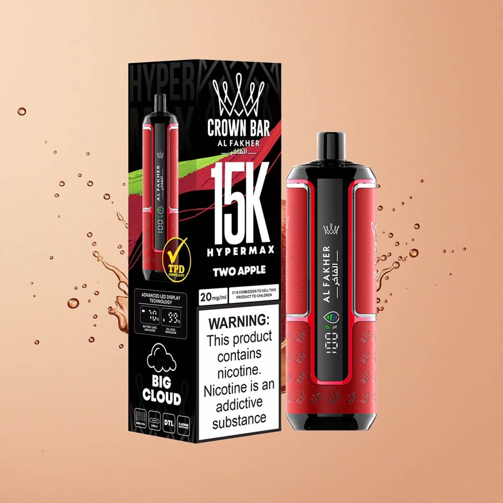 Al Fakher Crown Bar 15K Hypermax Duas Maçãs 22ml 6mg