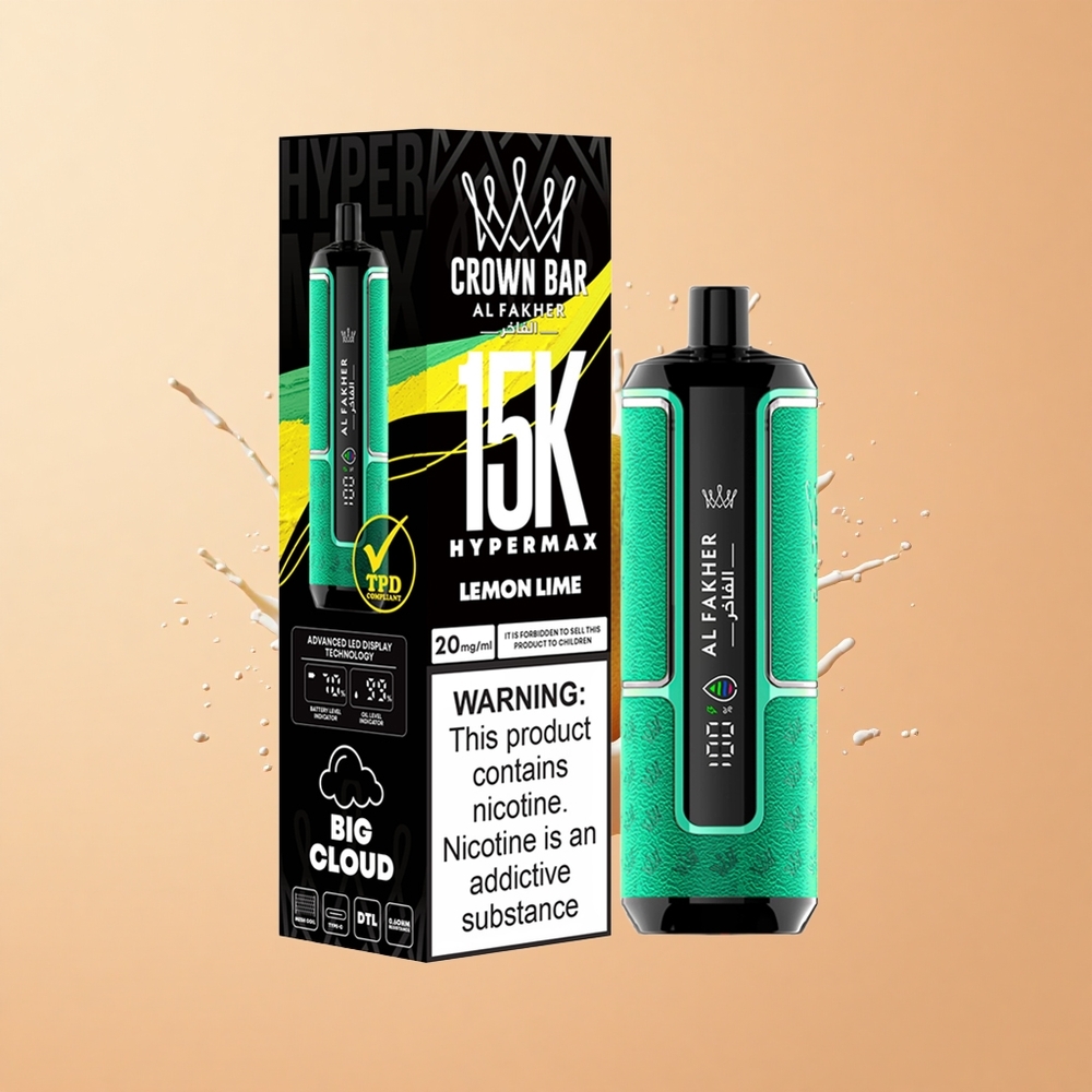 Al Fakher Crown Bar 15K Hypermax Limão Lima 22ml 600mAh