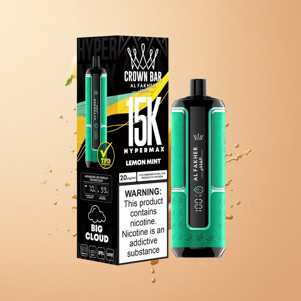 Al Fakher Crown Bar 15K Hypermax Menta Limão 22ml 600mAh