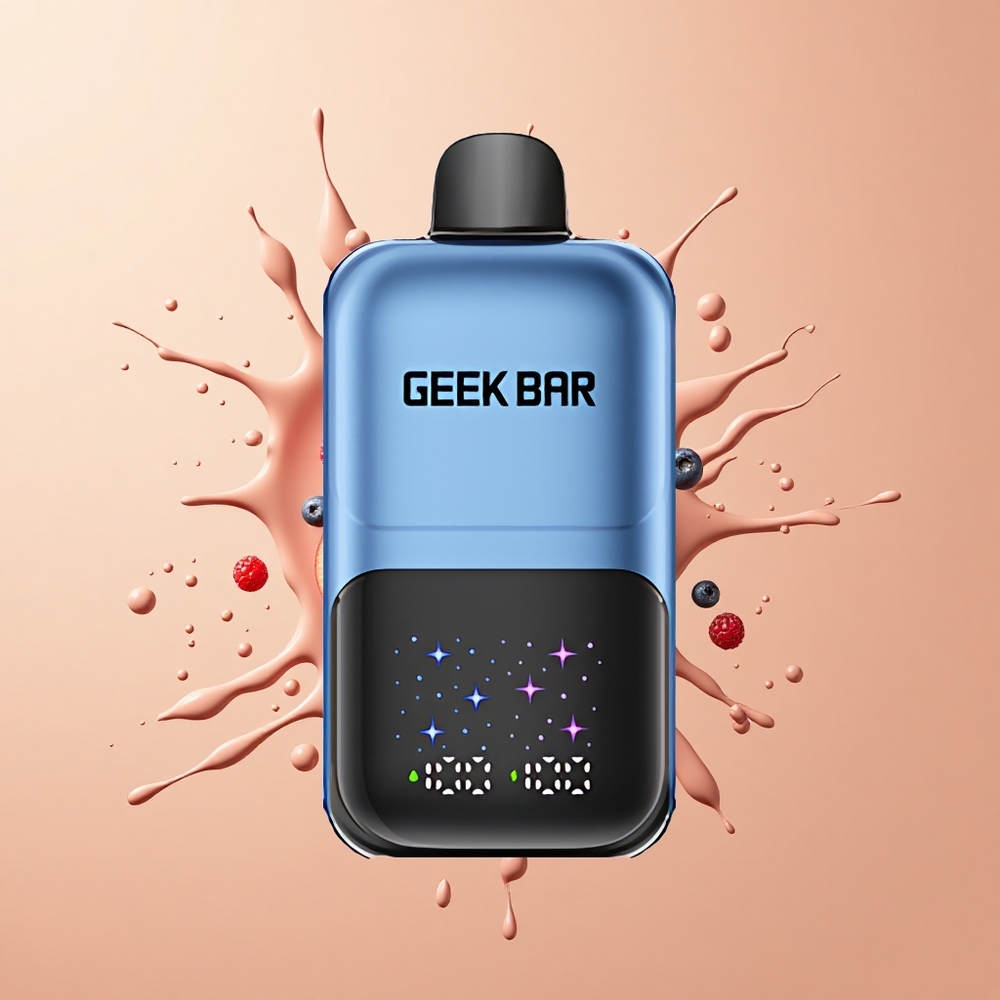 GEEK BAR 2GO 20ml 50000 Pêssego  Frutas Vermelhas com Tela Interativa e Bateria Recarregável
