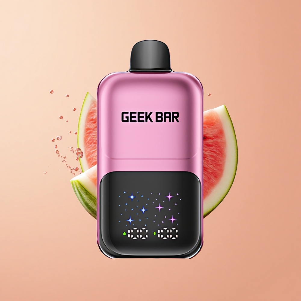 GEEK BAR 2GO 20ml 50000 Pêssego  Melancia com Tela Interativa e Bateria Recarregável