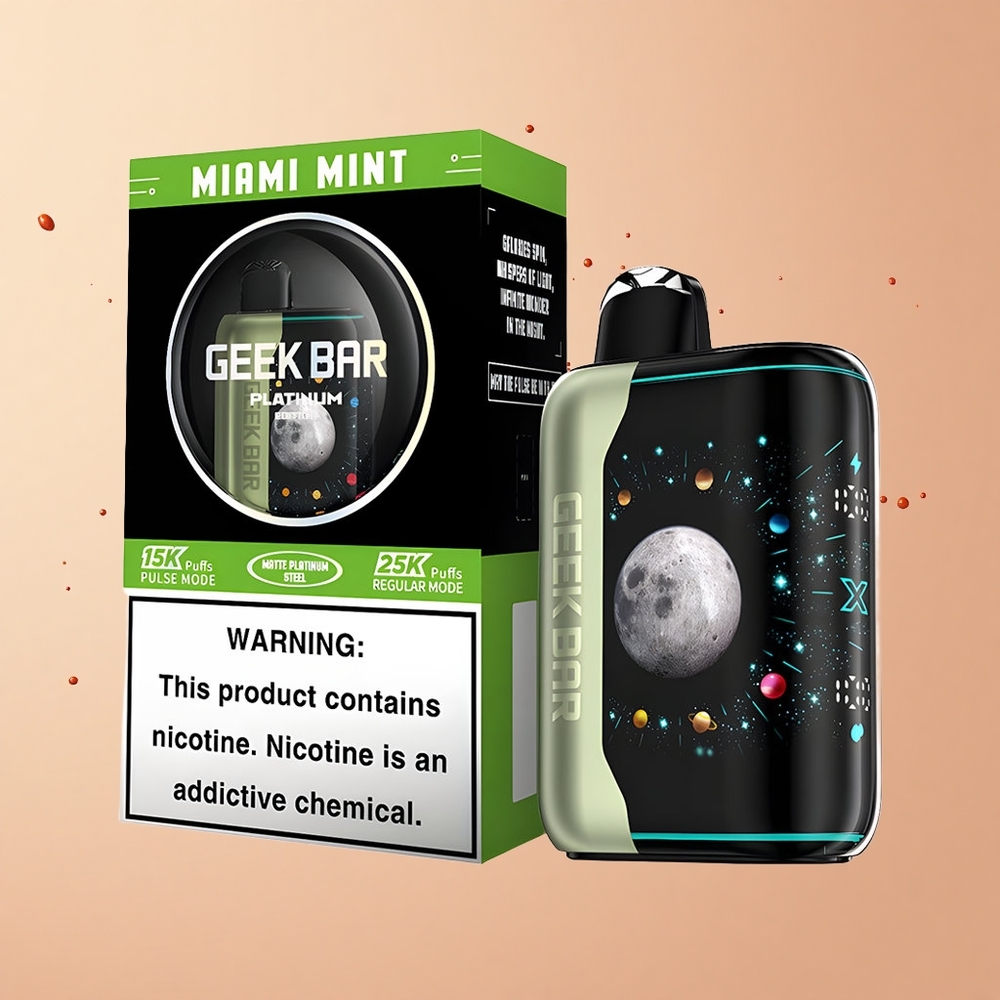 GEEK BAR Platinum Edition 25000 Miami Mint 20mL e Carga Rápida