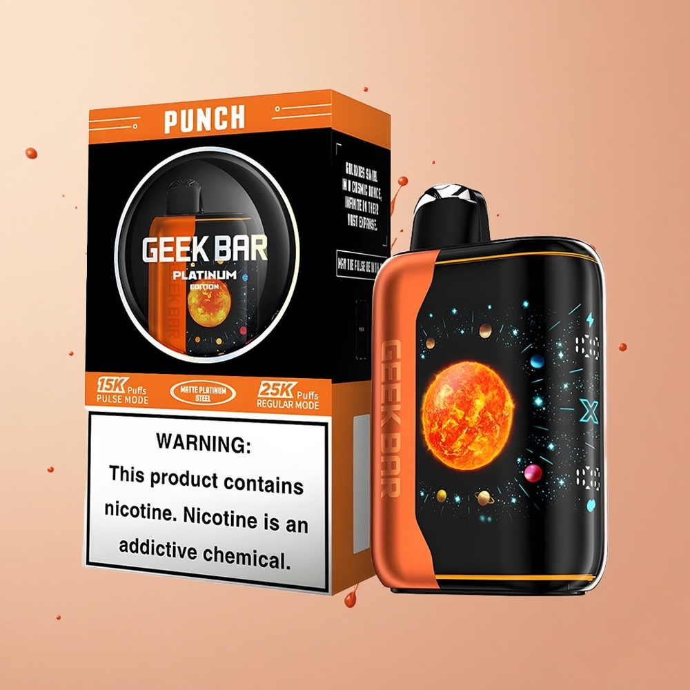 GEEK BAR Platinum Edition 25000 Sabor Punch com Carga Rápida e Dual Mesh