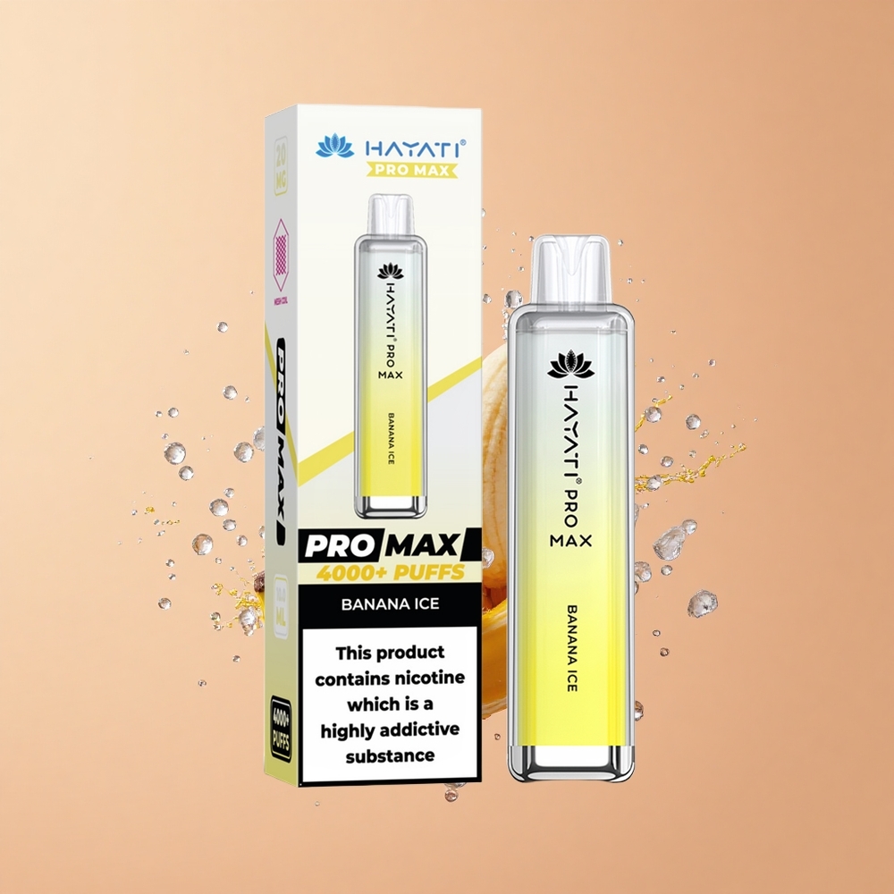 Hayati Pro Max 4000 Banana Gelo com 2 Nicotina e 1400mAh