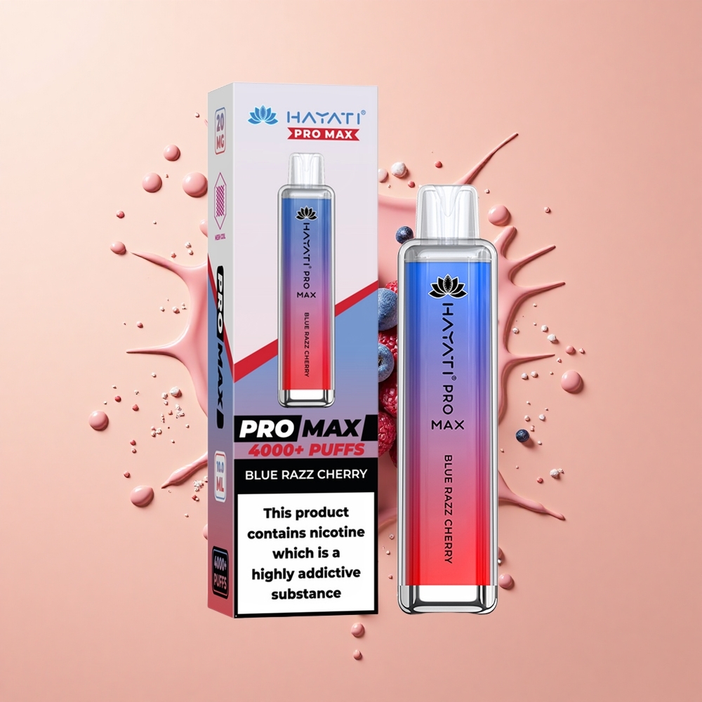 Hayati Pro Max 4000 Cereja Framboesa Azul Recarregável 2