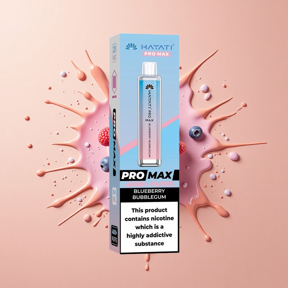 Hayati Pro Max 4000 Chiclete de Mirtilo com LED e Recarregável