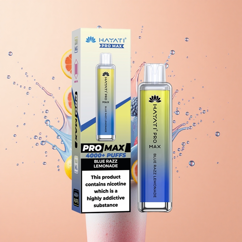 Hayati Pro Max 4000 Limão Azul Refrescante com Bateria Recarregável e Dual Coil