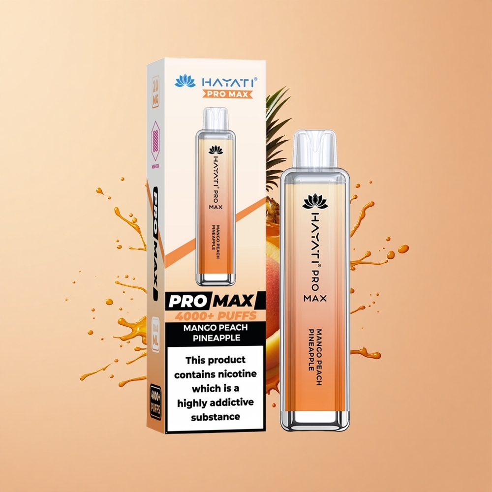 Hayati Pro Max 4000 Manga Pêssego Abacaxi com 2 Nicotina e LED na Base