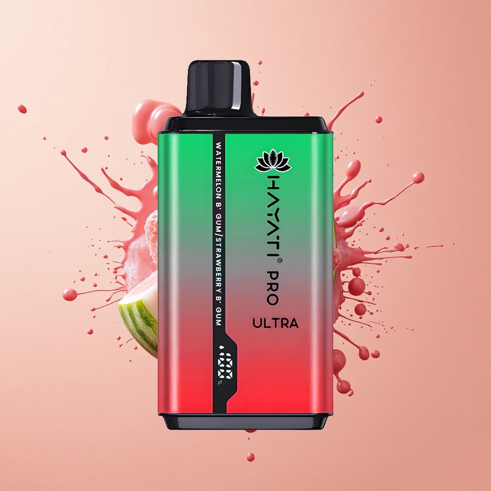 Hayati Pro Ultra 15000 Chiclete de Melancia Morango com 2 de Nicotina e 850mAh