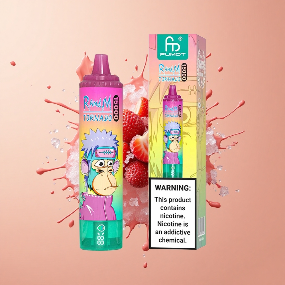RandM Fumot Tornado 15000 Morango Gelo com 25ml e 850mAh