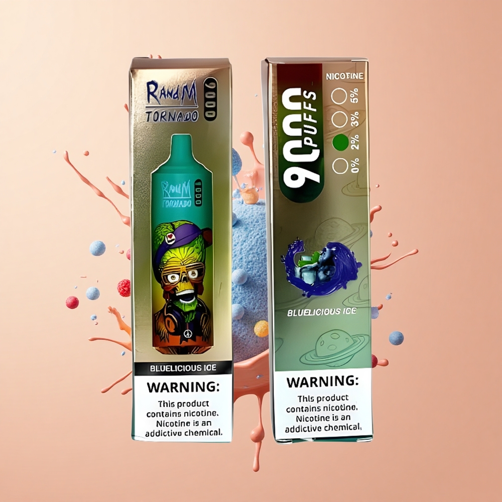 RandM Fumot Tornado 9000 Gelado Azul Delicioso com Bateria Recarregável e Coil Mesh