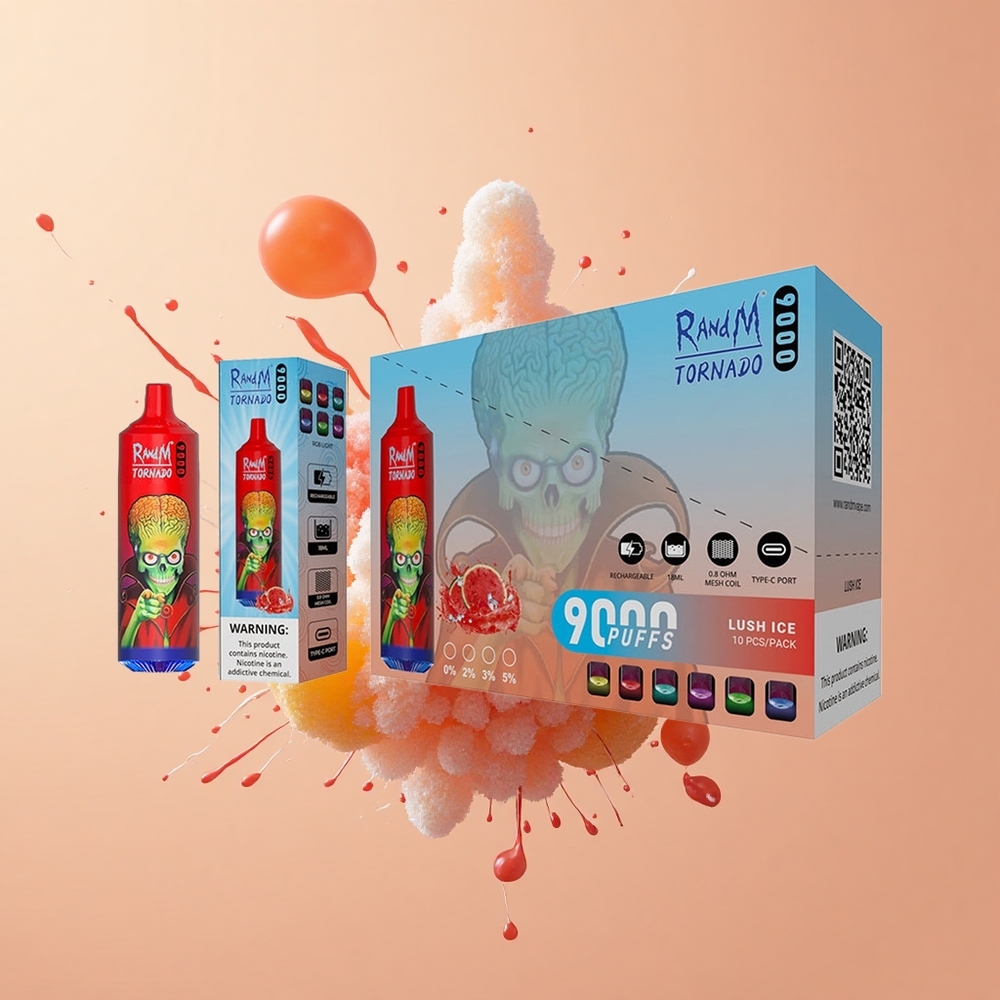 RandM Fumot Tornado 9000 Gelo Refrescante com Bateria Recarregável e Sabor Variado