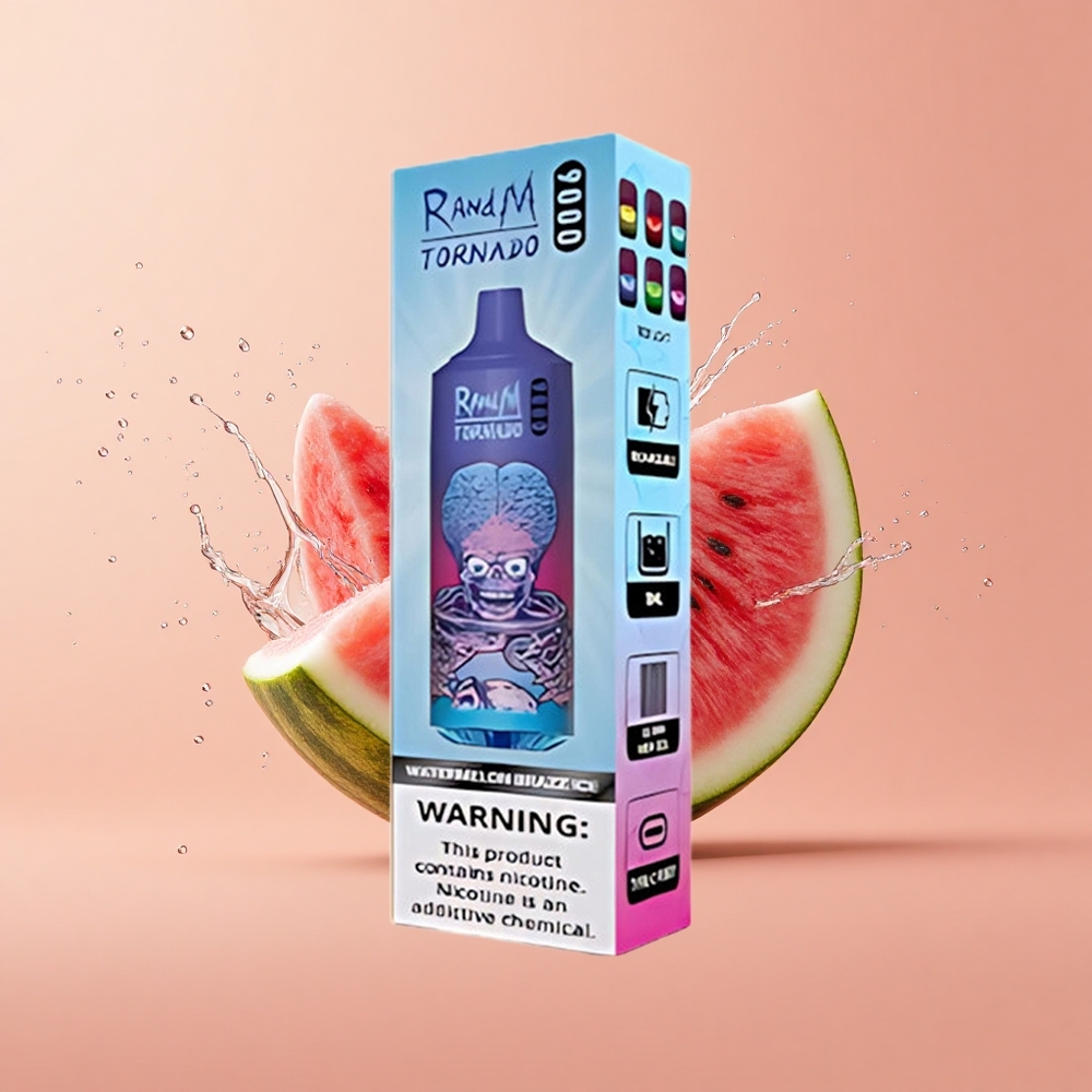 RandM Fumot Tornado 9000 Melancia Brazz Gelo com Bateria Recarregável e Sabor Variado