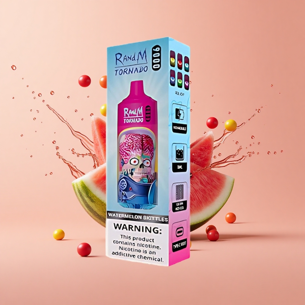 RandM Fumot Tornado 9000 Melancia Skittles com 18 mL e Bobina Mesh