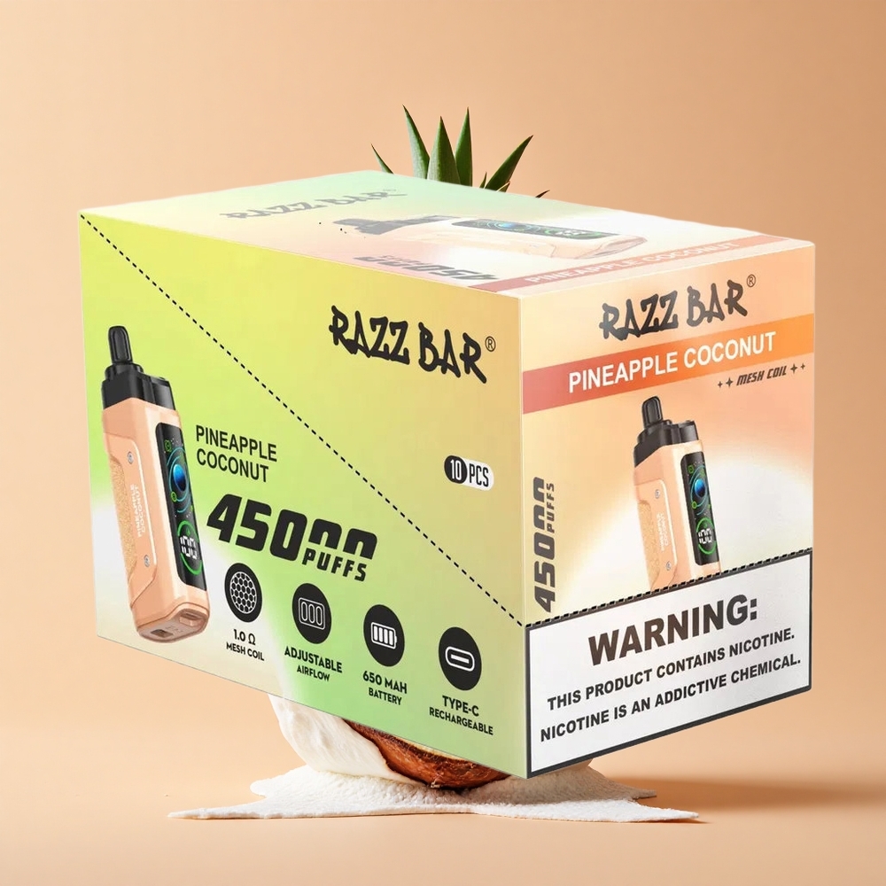 Razz Bar 45000 Abacaxi Coco com Bobina Mesh e Força de Nicotina