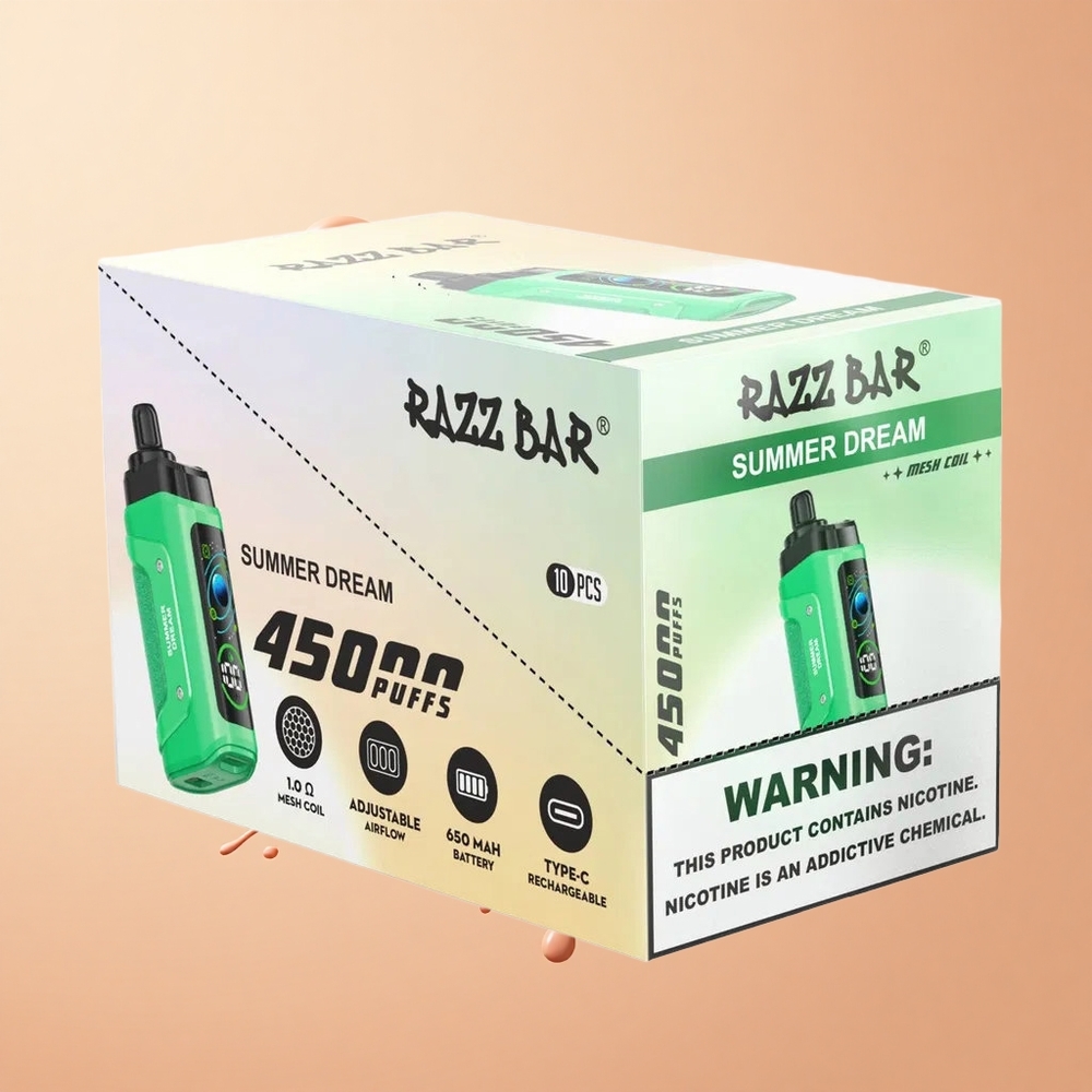 Razz Bar 45000 Sonho de Verão com Coil Mesh e Força de Nicotina