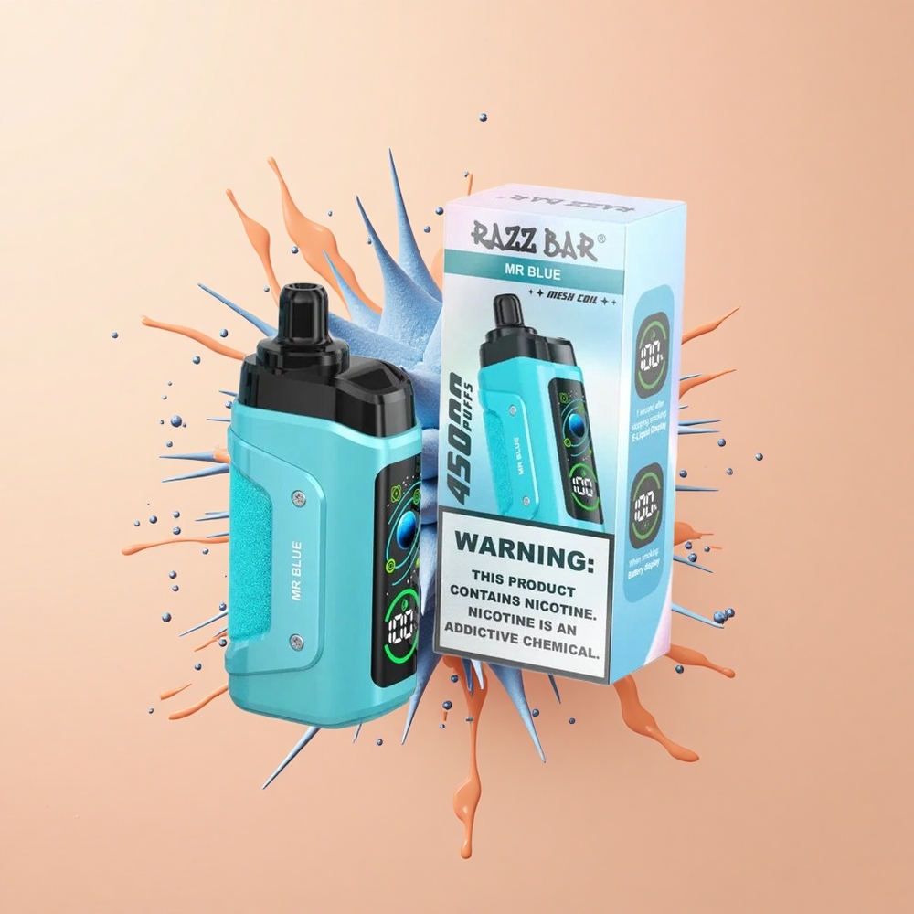 Razz Bar 45000 Sr Azul Vape Descartável Resistência Mesh Recarregável