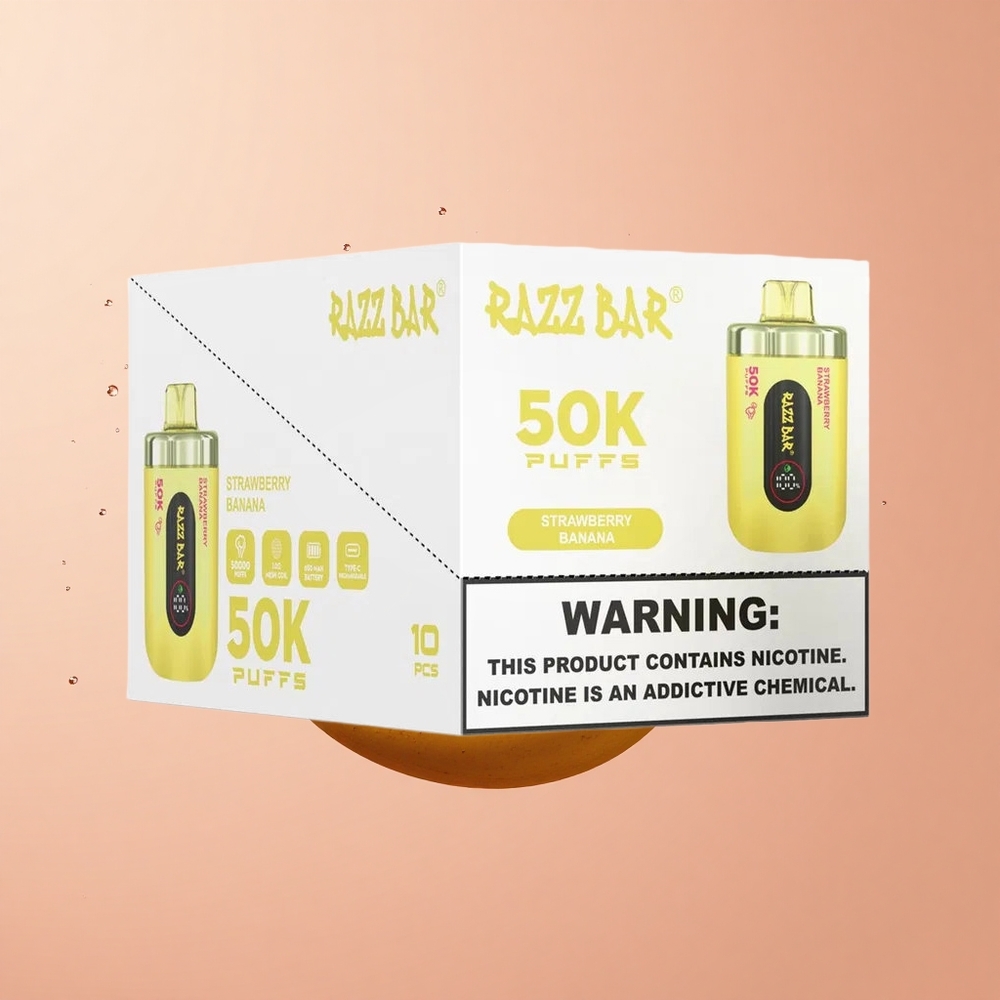 Razz Bar 50K Morango Banana 10 Ohm 2 Nic