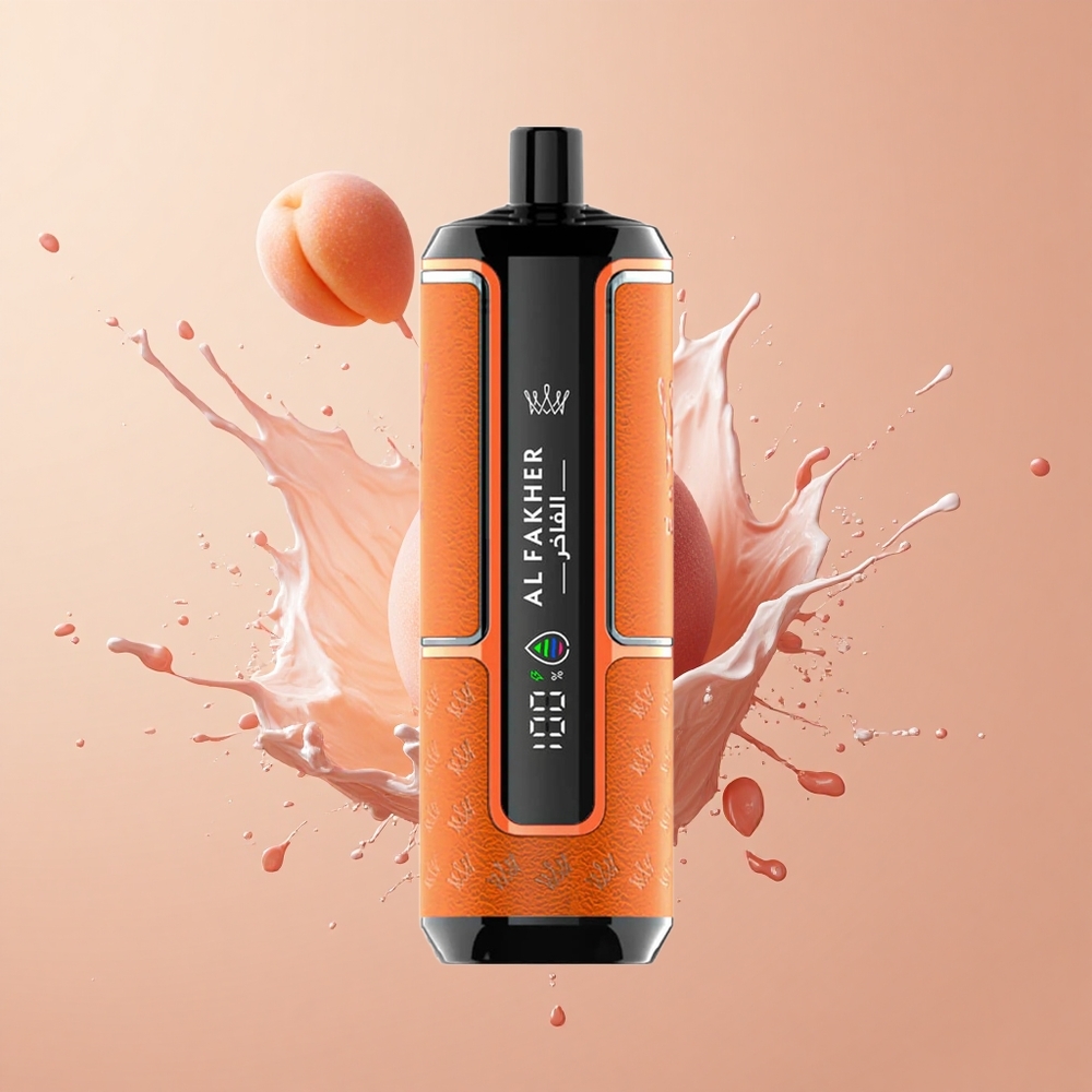 Al Fakher Crown Bar 15K Hypermax Gelo de Pêssego Portátil e Compacto