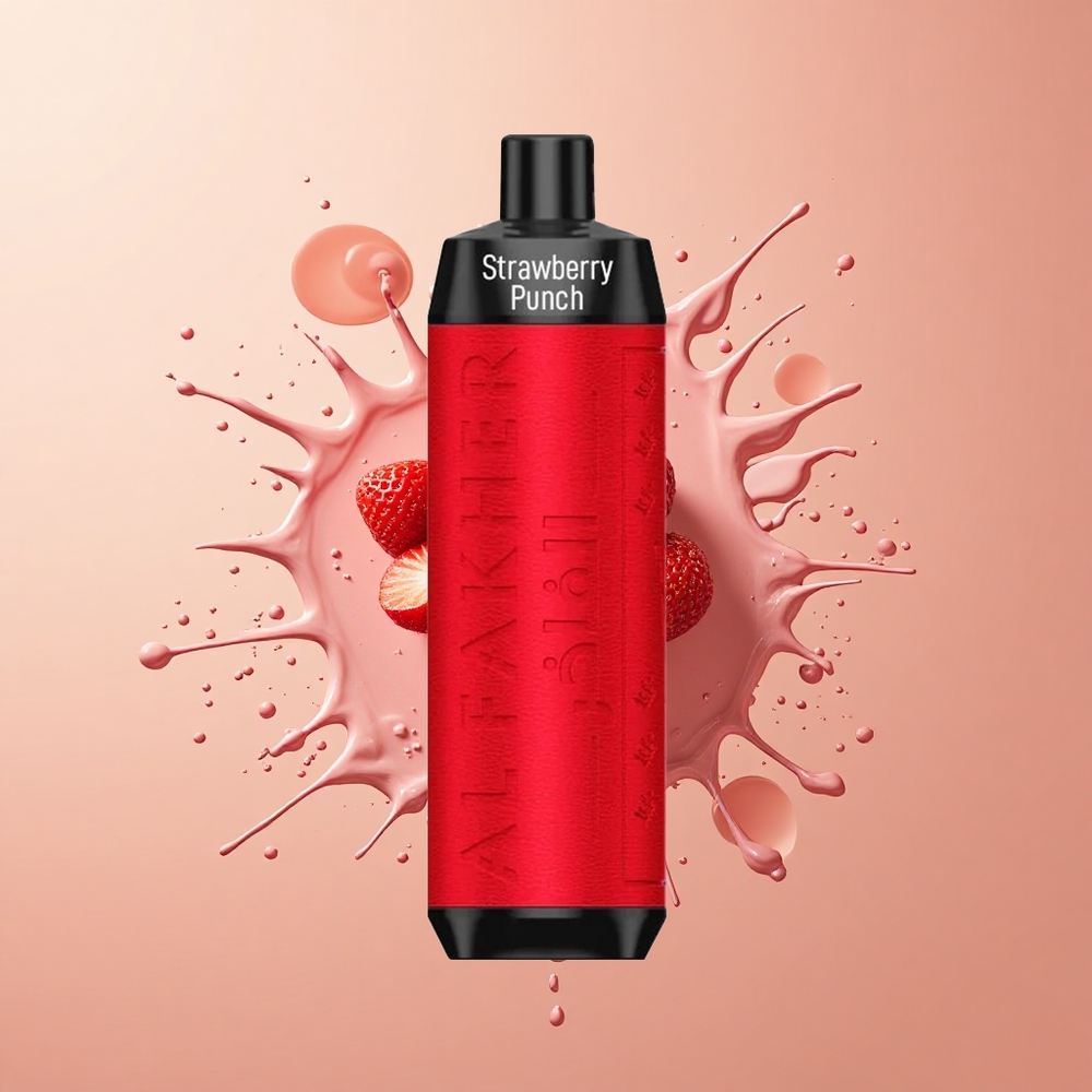 Al Fakher Crown Bar 8000 Crystal Soco de Morango com Bateria 600mah e Resistência 06 ohm