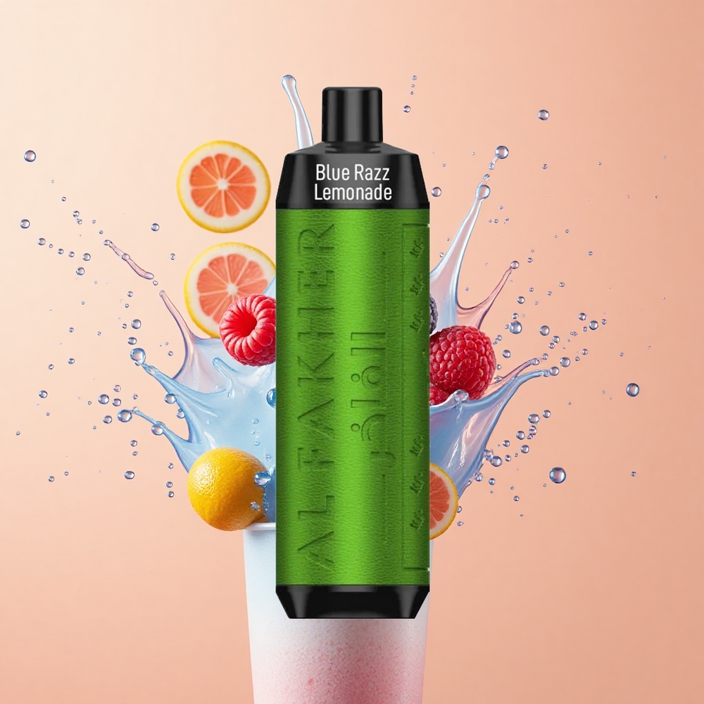 Al Fakher Crown Bar 8000 Crystal Limão Razz Azul com Bateria 600mAh e Resistência 06 ohm