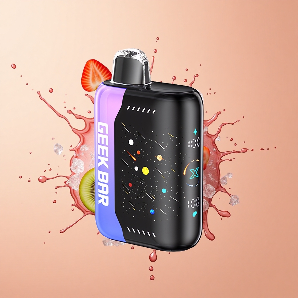 GEEK BAR Pulse X 42K Puffs Meteor Edition Gelado de Morango e Kiwi com Carga Rápida e Controle Infinito
