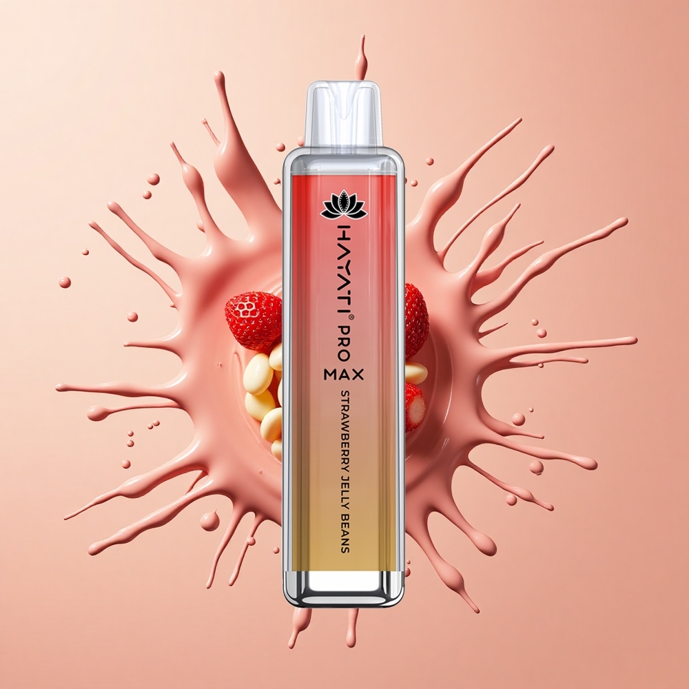 Hayati Pro Max 4000 Feijões de Gelatina de Morango com Dual Coil e Recarregável