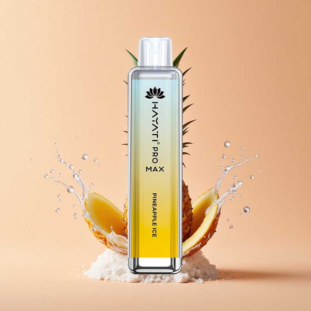 Hayati Pro Max 4000 Gelo de Abacaxi com Bateria Recarregável e Resistência Dual
