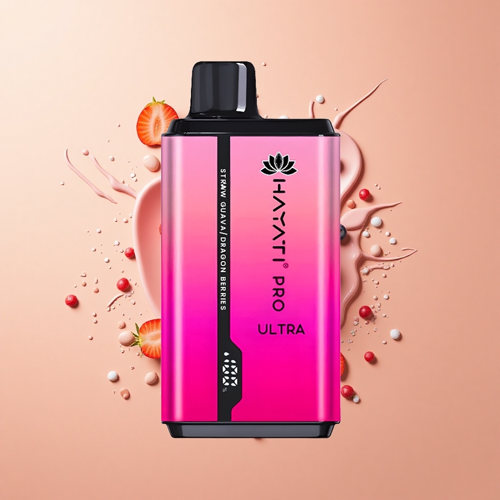 Hayati Pro Ultra 15000 Morango Goiaba Dragão Frutas com 850mAh e 2 de Nicotina