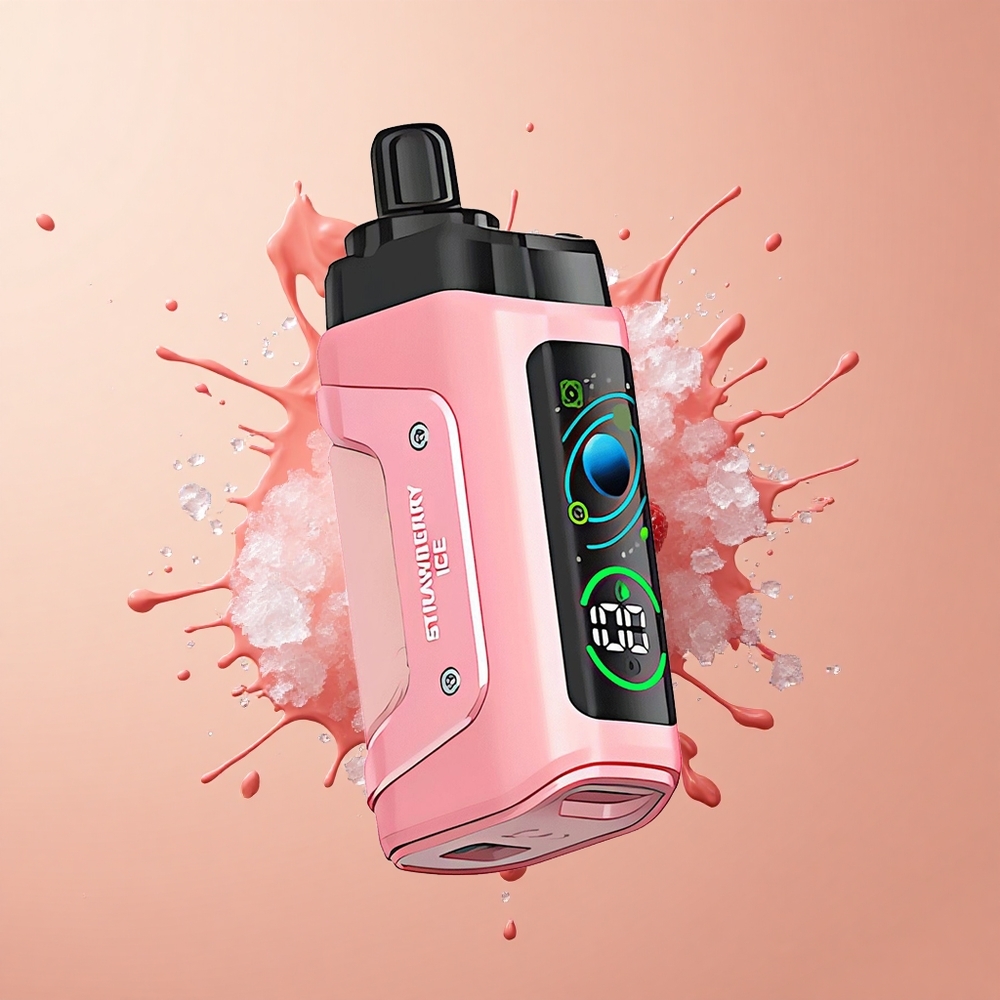 Razz Bar 45000 Gelado de Morango com Coil Mesh 1.0 Ohm e Força de Nicotina 20 mg/ml