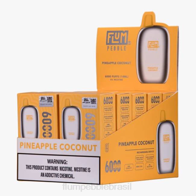 FLUM PEBBLES 6.000 baforadas 10 pacotes coco abacaxi 828A66 | FLUM PEBBLE PRECIO