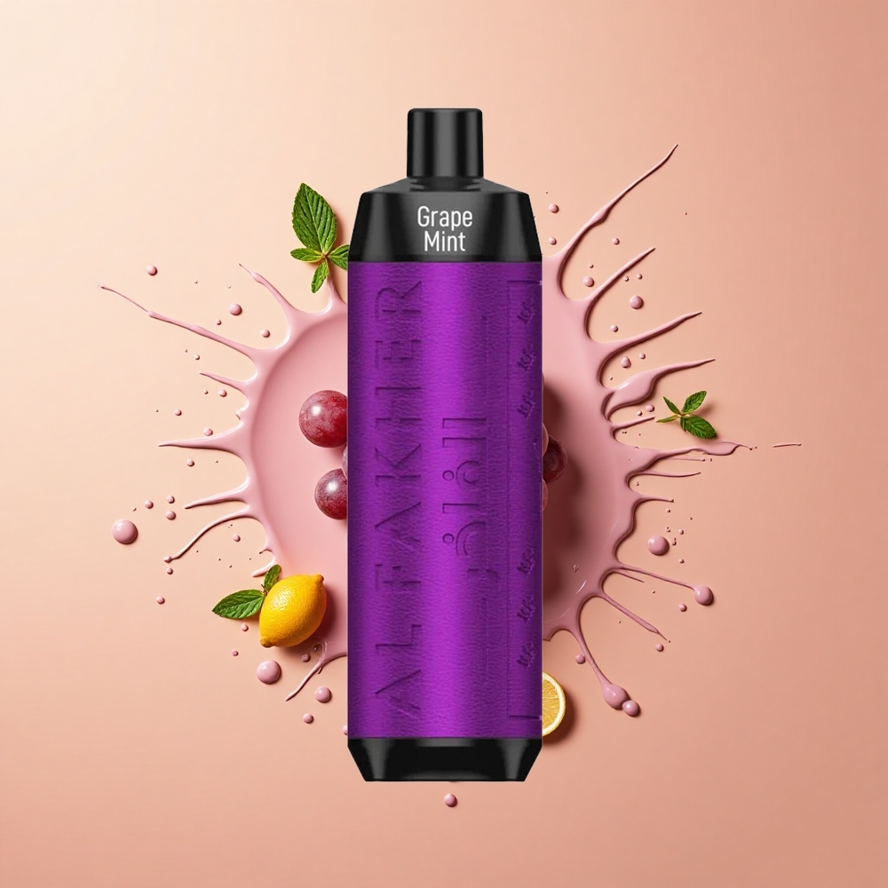 Al Fakher Crown Bar 8000 Crystal Menta Uva com Bateria Recarregável e Resistência Baixa