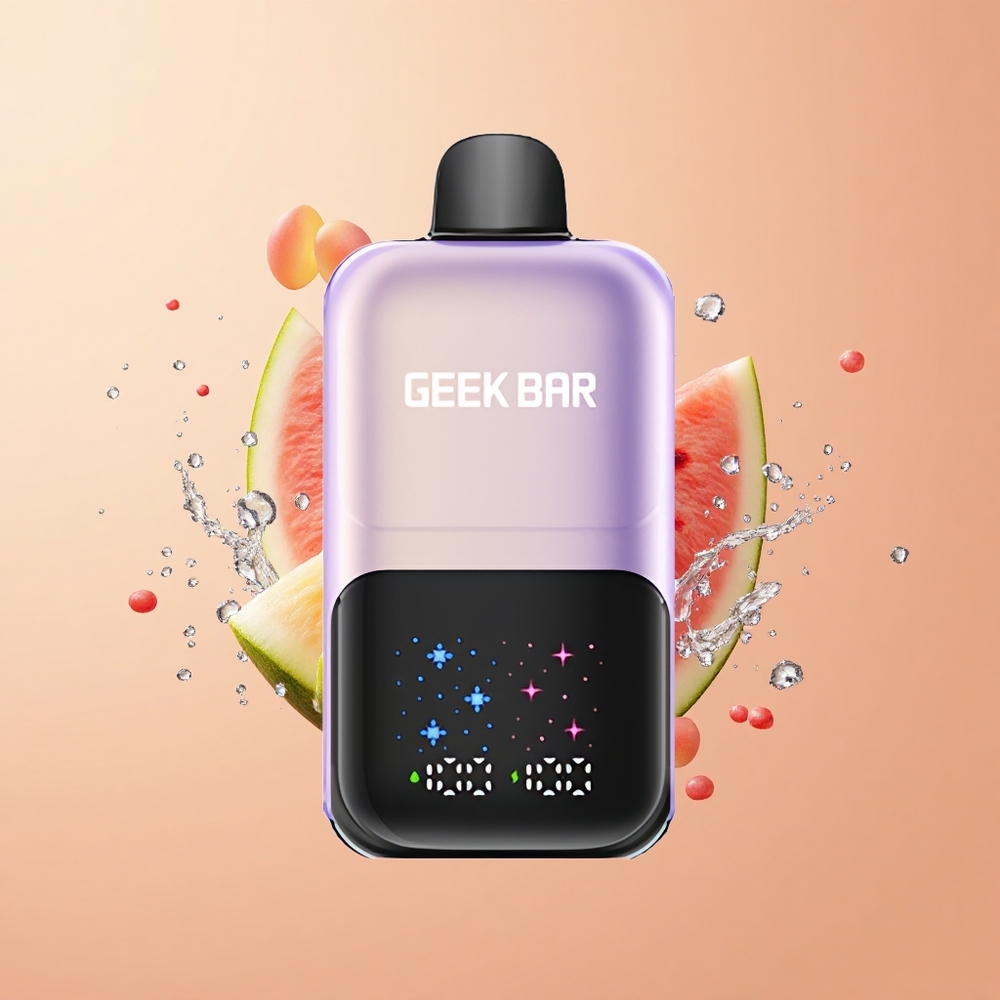 GEEK BAR 2GO 20ml 50000 Pêssego Manga Melancia Gelo com Tela Interativa e Bateria Recarregável