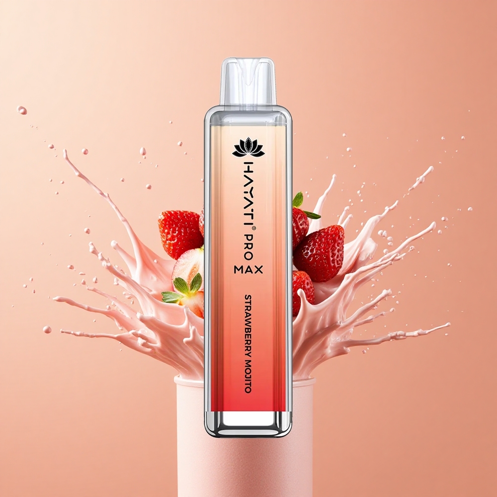 Hayati Pro Max 4000 Mojito de Morango com Bateria Recarregável e LED