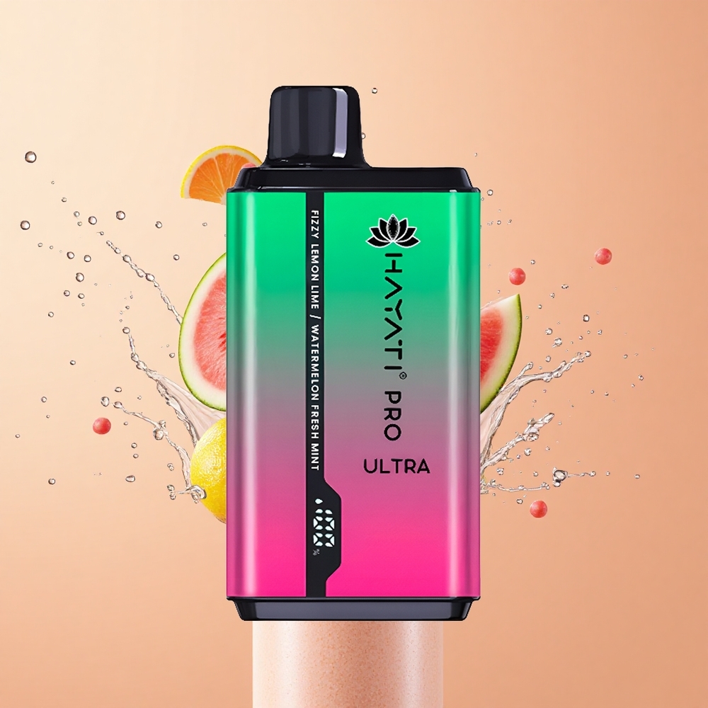 Hayati Pro Ultra 15000 Refresco de Melancia com Limão e Lima e Hortelã Fresca e 49 Sabores e 2 de Nicotina