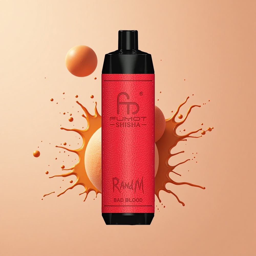 RandM Fumot Shisha 10000 Sangue Ruim Vape Descartável com Indicador LED e Bobina Mesh 06ohm