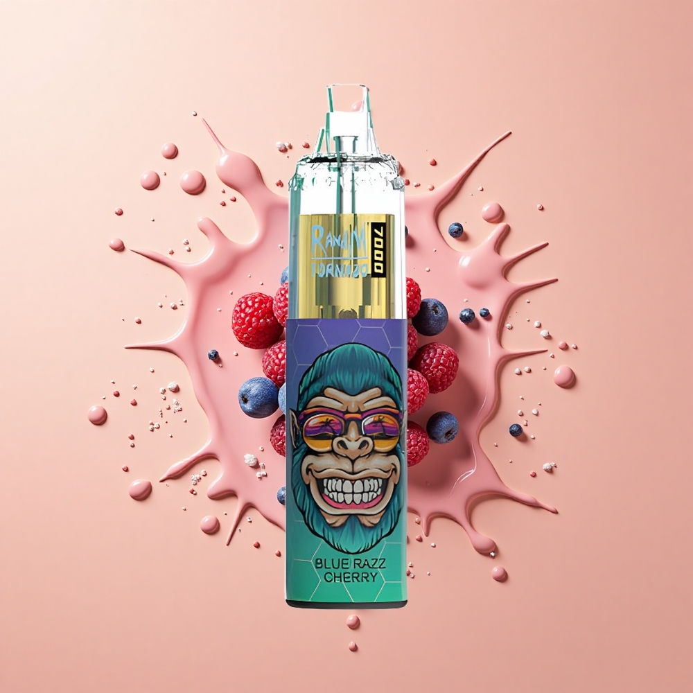 RandM Fumot Tornado 7000 Cereja Framboesa Azul com Bateria RGB e Ajuste de Ar