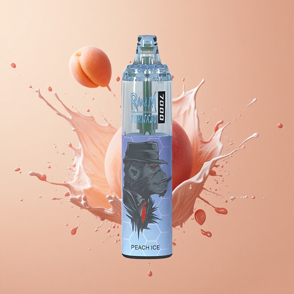 RandM Fumot Tornado 7000 Pêssego Gelo Tipo-C Malha Ajustável