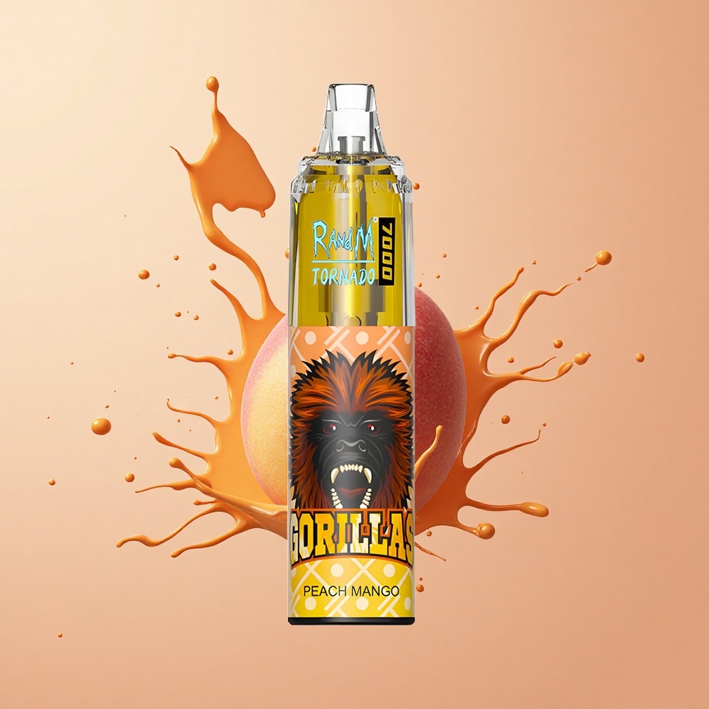 RandM Fumot Tornado 7000 Pêssego Manga Tipo-C Malha Ajustável