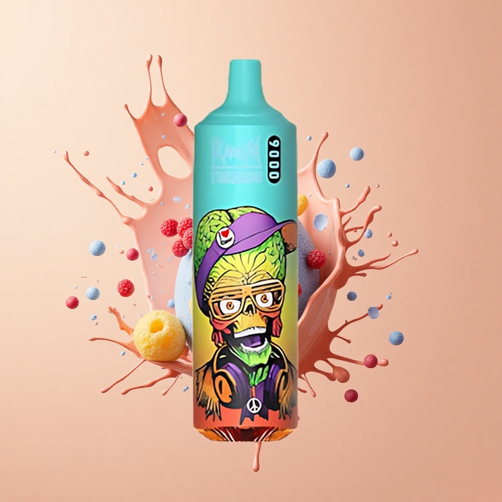 RandM Fumot Tornado 9000 Gelado Azul Delicioso com Bateria Recarregável e Coil Mesh