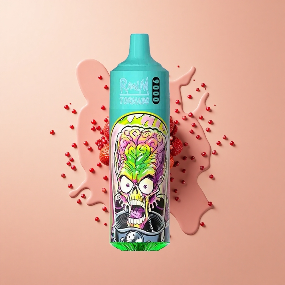 RandM Fumot Tornado 9000 Morango Romã com Bateria Recarregável e Coil em Malha