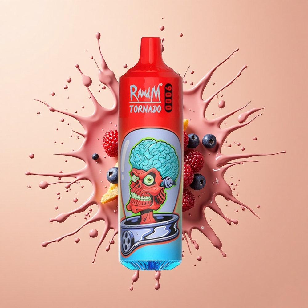 RandM Fumot Tornado 9000 Morangos Silvestres com Capacidade de Bateria e Tipo de Coil