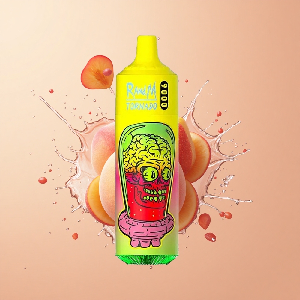 RandM Fumot Tornado 9000 Pêssego de Verão Gelo com Bateria Recarregável e Coil em Malha