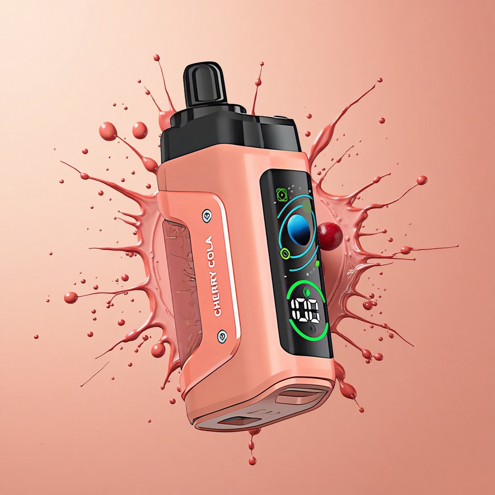 Razz Bar 45000 Cherry Cola com Coil Mesh 10 Ohm e Força de Nicotina 20 mg/ml