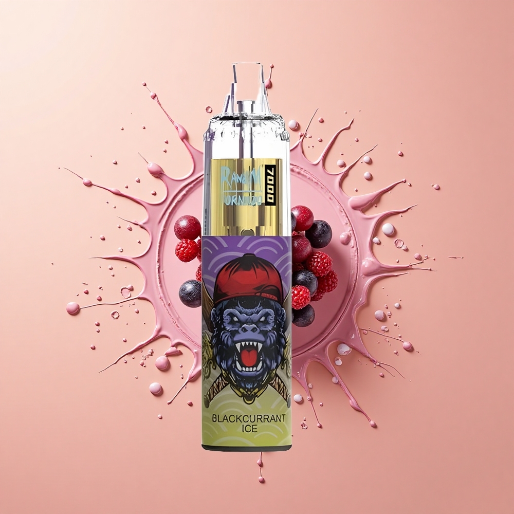 RandM Fumot Tornado 7000 Gelado de Groselha Preta com Coil Mesh e Luz RGB