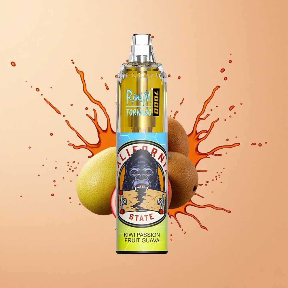 RandM Fumot Tornado 7000 Maracujá Goiaba Kiwi com Bateria Recarregável e Sabor em Malha